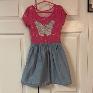 The Children's Place Pink and Blue Butterfly Dress